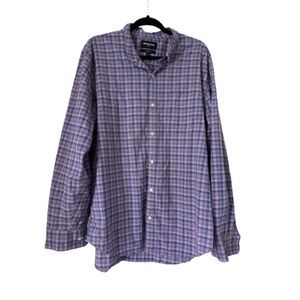 Bonobos Pink and Blue Plaid Button Down Shirt XL